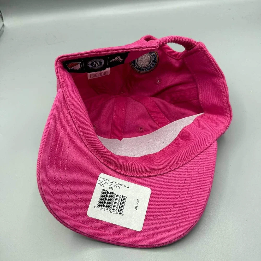 New York City FC Hat Kids Infant Pink Adidas MLS Stretch Strap Back Cap New‎